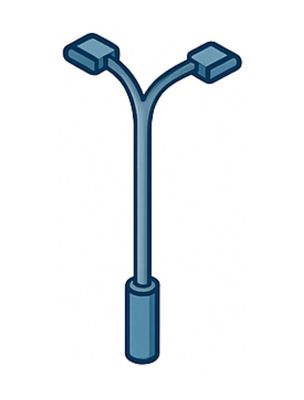 FRP Lighting Pole Double Arm